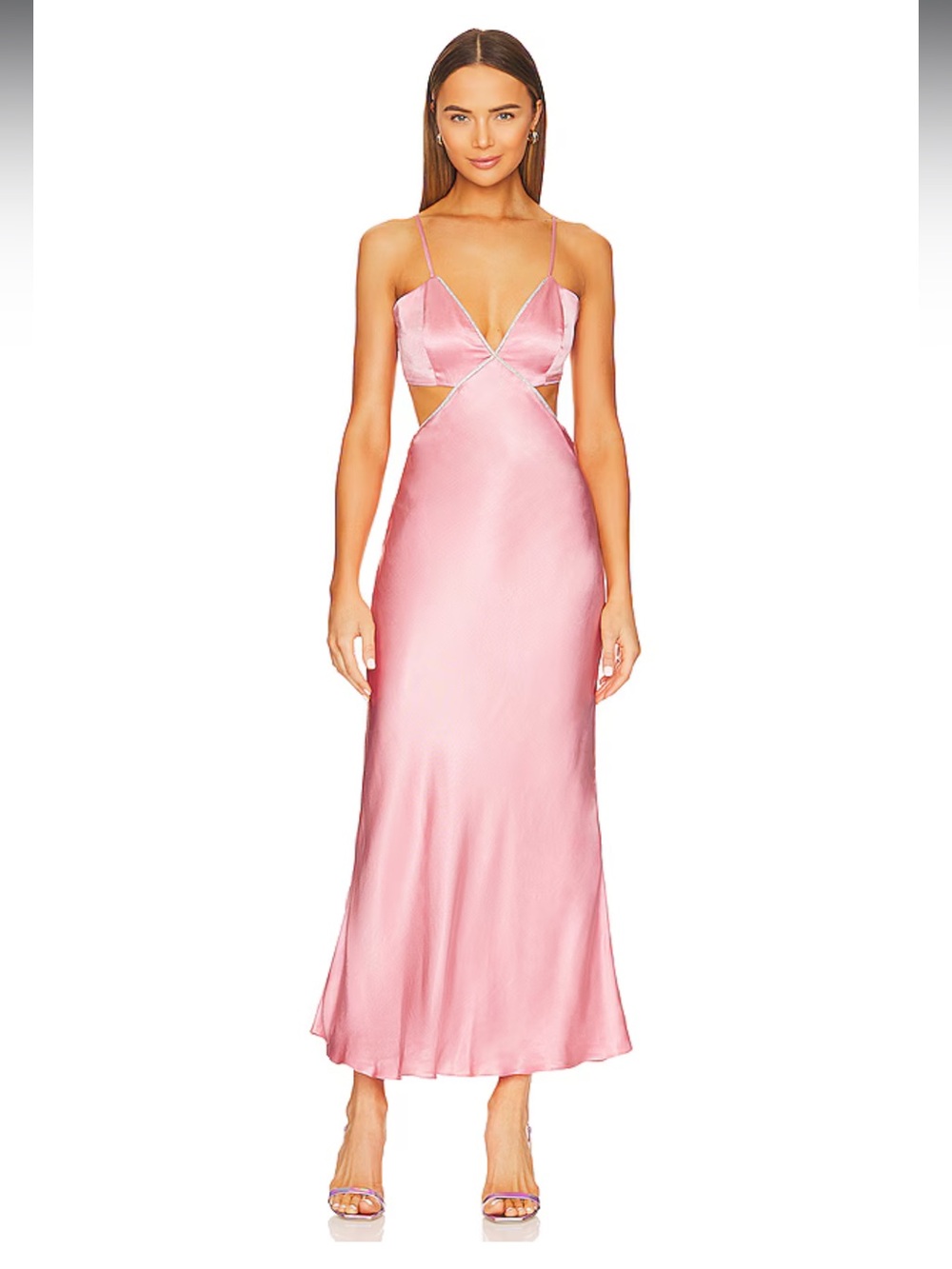 Rome Diamonte Slip Dress in Blush Pink